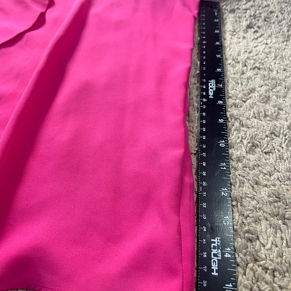 Karl Lagerfeld Paris Blouse Womens XL Pink Ruffle Trim V Neck Button Up Top - Picture 11 of 15